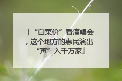 “白菜价”看演唱会，这个地方的惠民演出“声”入千万家