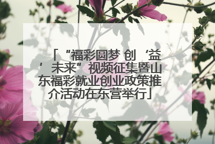 “福彩圆梦 创‘益’未来”视频征集暨山东福彩就业创业政策推介活动在东营举行