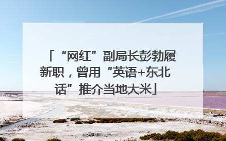 “网红”副局长彭勃履新职，曾用“英语+东北话”推介当地大米