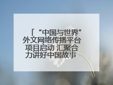 “中国与世界”外文网络传播平台项目启动 汇聚合力讲好中国故事 推进中外文明交流互鉴