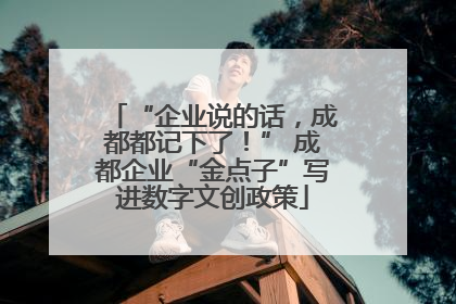 “企业说的话，成都都记下了！” 成都企业“金点子”写进数字文创政策