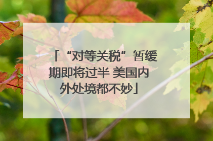 “对等关税”暂缓期即将过半 美国内外处境都不妙