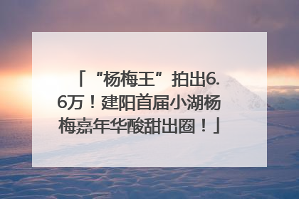 “杨梅王”拍出6.6万！建阳首届小湖杨梅嘉年华酸甜出圈！