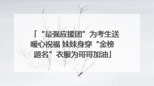 “最强应援团”为考生送暖心祝福 妹妹身穿“金榜题名”衣服为哥哥加油