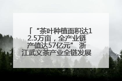 “茶叶种植面积达12.5万亩，全产业链产值达57亿元” 浙江武义茶产业全链发展“加速度”
