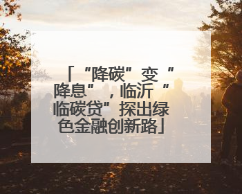 “降碳”变“降息”，临沂“临碳贷”探出绿色金融创新路