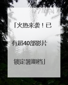 火热来袭！已有超40部影片锁定暑期档