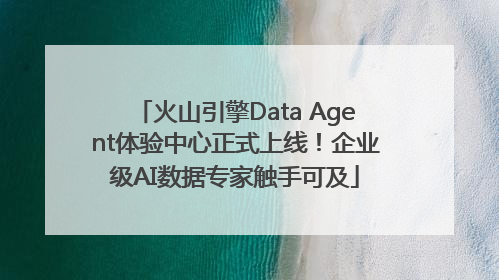 火山引擎Data Agent体验中心正式上线！企业级AI数据专家触手可及