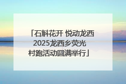 石斛花开 悦动龙西 2025龙西乡荧光村跑活动圆满举行
