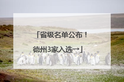 省级名单公布！德州3家入选→
