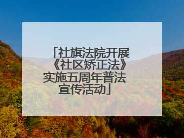 社旗法院开展《社区矫正法》实施五周年普法宣传活动