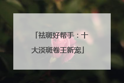 祛斑好帮手：十大淡斑卷王新宠