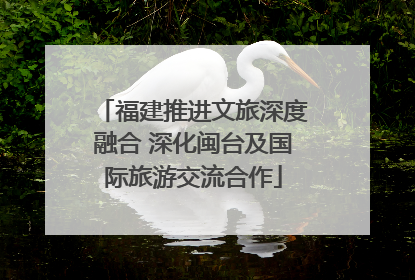 福建推进文旅深度融合 深化闽台及国际旅游交流合作