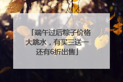端午过后粽子价格大跳水，有买三送一还有6折出售