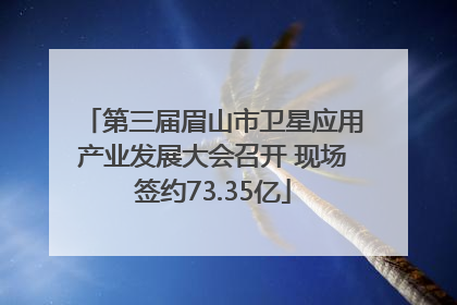 第三届眉山市卫星应用产业发展大会召开 现场签约73.35亿