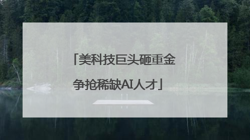 美科技巨头砸重金争抢稀缺AI人才