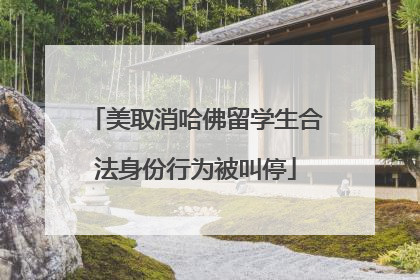 美取消哈佛留学生合法身份行为被叫停