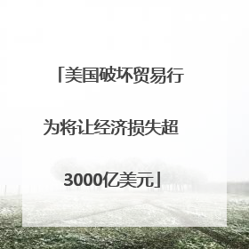 美国破坏贸易行为将让经济损失超3000亿美元