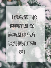 俄乌第二轮谈判在即 泽连斯基称乌方谈判框架已确定
