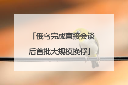 俄乌完成直接会谈后首批大规模换俘