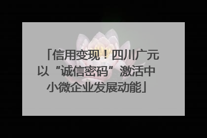 信用变现！四川广元以“诚信密码”激活中小微企业发展动能