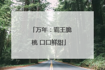 万年：霸王脆桃 口口鲜甜