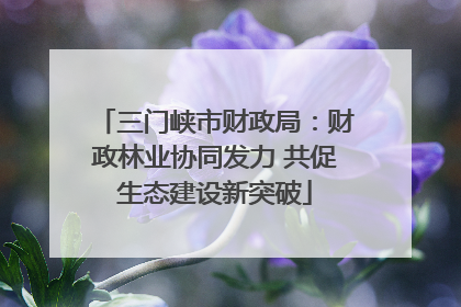 三门峡市财政局：财政林业协同发力 共促生态建设新突破
