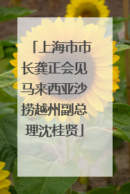 上海市市长龚正会见马来西亚沙捞越州副总理沈桂贤