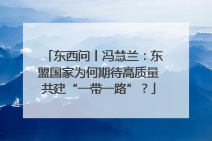 东西问丨冯慧兰：东盟国家为何期待高质量共建“一带一路”？
