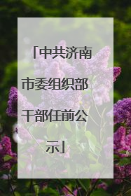 中共济南市委组织部干部任前公示