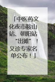 中医药文化夜市鞍山站、朝阳站“出摊”！义诊专家名单公布！