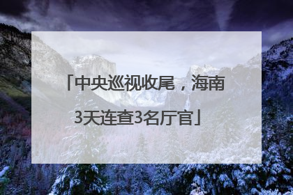中央巡视收尾，海南3天连查3名厅官