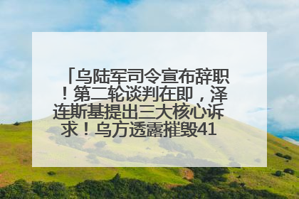 乌陆军司令宣布辞职！第二轮谈判在即，泽连斯基提出三大核心诉求！乌方透露摧毁41架俄战略轰炸机