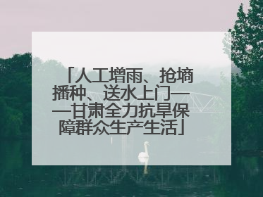 人工增雨、抢墒播种、送水上门——甘肃全力抗旱保障群众生产生活