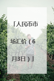 人民币市场汇价（6月3日）