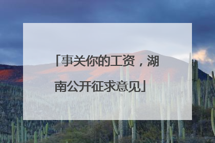 事关你的工资，湖南公开征求意见