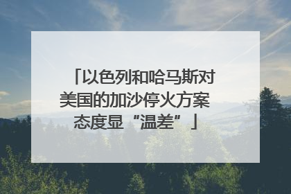 以色列和哈马斯对美国的加沙停火方案态度显“温差”