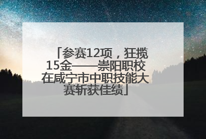 参赛12项，狂揽15金——崇阳职校在咸宁市中职技能大赛斩获佳绩