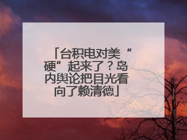 台积电对美“硬”起来了？岛内舆论把目光看向了赖清德