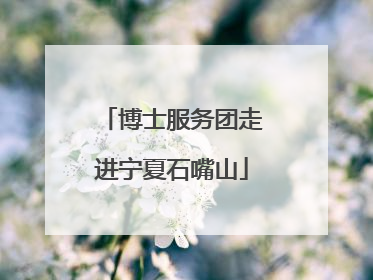 博士服务团走进宁夏石嘴山