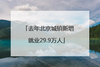去年北京城镇新增就业29.9万人