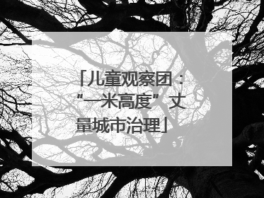 儿童观察团：“一米高度”丈量城市治理