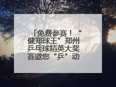 免费参赛！“健郑球王”郑州乒乓球精英大奖赛邀您“乒”动“天地之中”