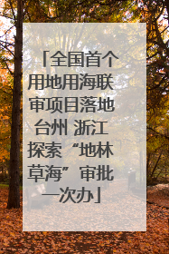 全国首个用地用海联审项目落地台州 浙江探索“地林草海”审批一次办
