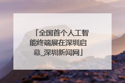 全国首个人工智能终端展在深圳启幕_深圳新闻网