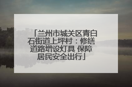 兰州市城关区青白石街道上坪村：修缮道路增设灯具 保障居民安全出行
