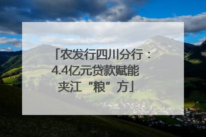 农发行四川分行：4.4亿元贷款赋能夹江“粮”方