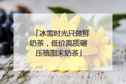 冰雪时光只做鲜奶茶，低价高质碾压植脂末奶茶