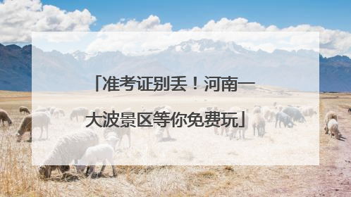 准考证别丢！河南一大波景区等你免费玩