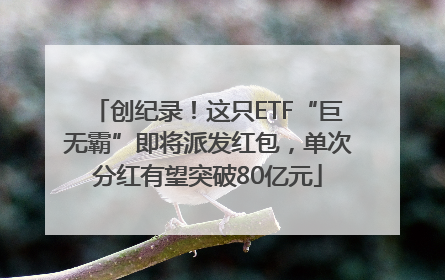 创纪录！这只ETF“巨无霸”即将派发红包，单次分红有望突破80亿元